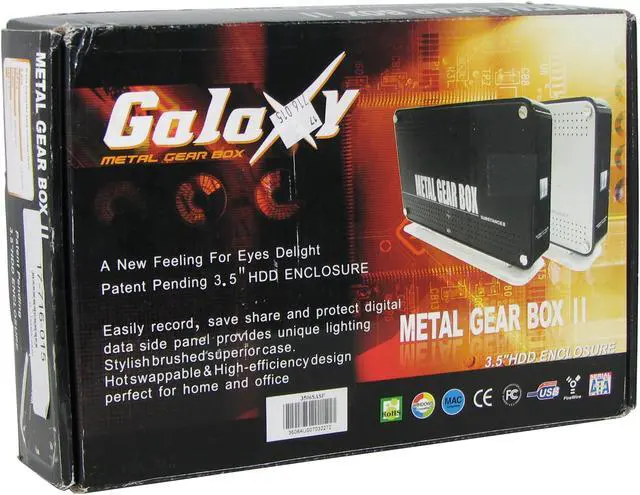 Alt view image 5 of 5 - Galaxy METAL GEAR Metal Gear Box II 3506SASP-Black Aluminum 3.5" SATA USB 2.0 & SATA External Enclosure