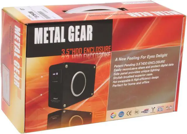 Alt view image 5 of 10 - Galaxy METAL GEAR 3507UEP-Black 3.5" Black IDE USB 2.0 & 1394a External Enclosure