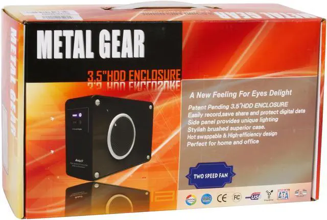 Alt view image 10 of 10 - Galaxy METAL GEAR 3507UEP-Black 3.5" Black IDE USB 2.0 & 1394a External Enclosure
