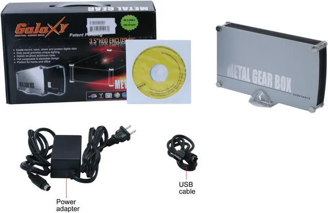 Alt view image 9 of 9 - Galaxy METAL GEAR Metal Gear Box 3500SEAP-Silver Aluminum 3.5" Silver IDE USB 2.0 & 1394a External Enclosure
