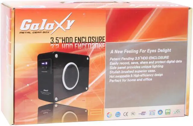 Alt view image 8 of 8 - Galaxy METAL GEAR 3507AUAS-Silver 3.5" Silver SATA USB 2.0 & eSATA External Enclosure