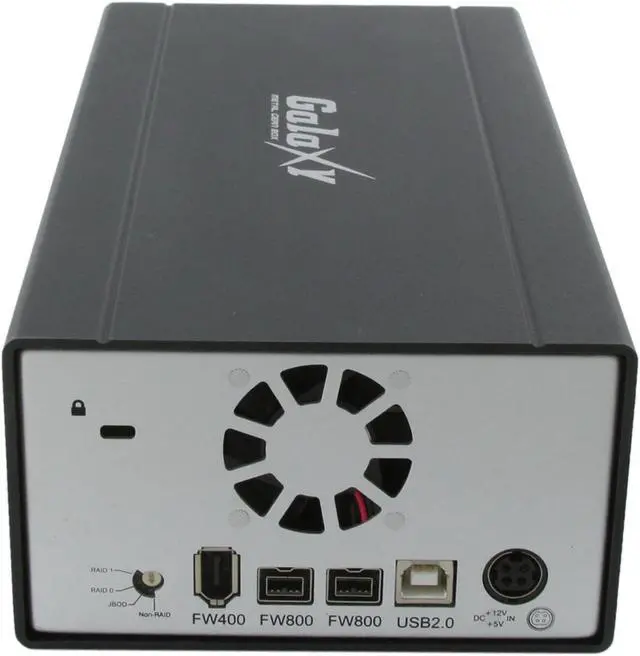 Alt view image 4 of 9 - Galaxy METAL GEAR 3500MGB-RAID V2 Aluminum 2 x 3.5" One or two 3.5" SATA-I or SATA-II Hard Drives (1.5Gb/s) USB 2.0 & 1394 External Enclosure