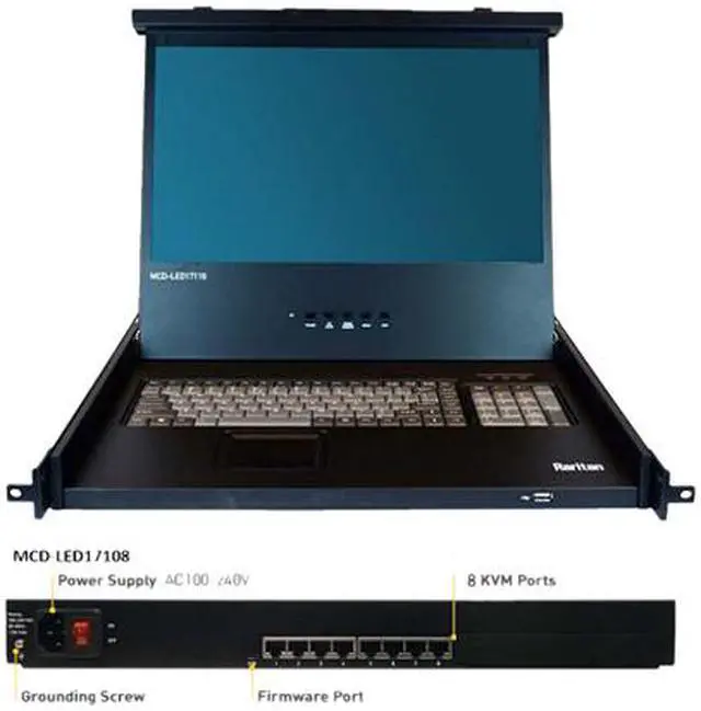 Alt view image 3 of 4 - Raritan MCD-LED17108 17IN LED BACKLIT LCD DRWR MCD SWCH 8PT KVM