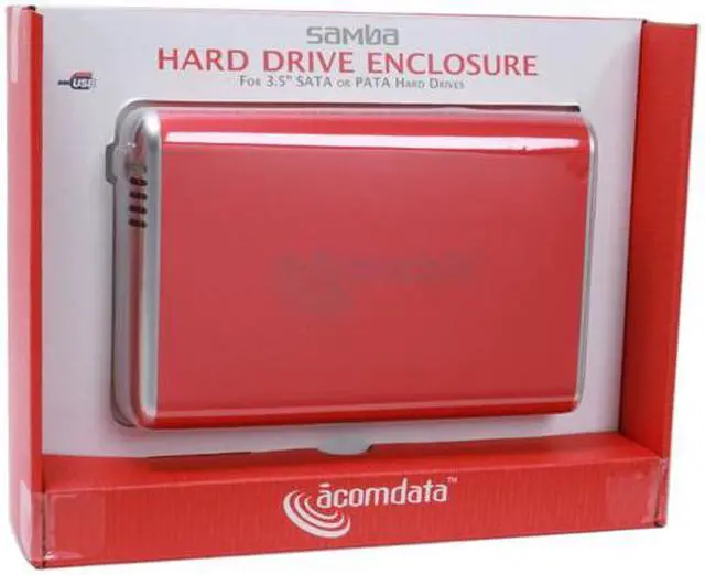 Alt view image 7 of 7 - acomdata SMBXXXU2E-Red Aluminum 3.5" Radiant Red IDE / SATA USB 2.0 Samba Enclosure Kit