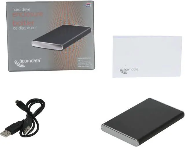 Alt view image 4 of 8 - acomdata HDEXXUP-240 Aluminum 2.5" Black SATA USB 2.0 Enclosure Kit