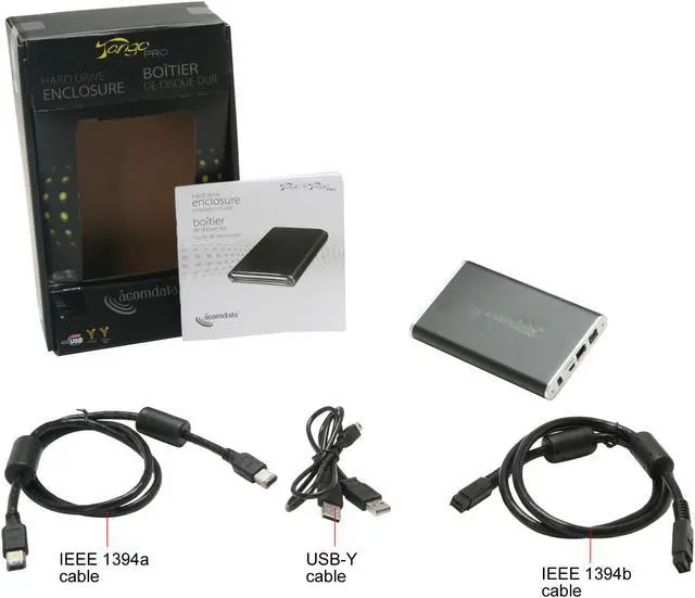 Alt view image 6 of 6 - acomdata Tango Pro TNGXXXUFBE-BLK 2.5" Black SATA USB & 1394 External Enclosure