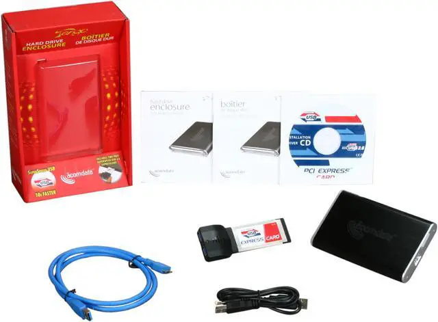 Alt view image 8 of 8 - acomdata Tango TNGPXXXU3E-EXC Aluminum 2.5" Black SATA USB 3.0 External Enclosure with Express Card