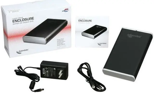 Alt view image 6 of 6 - acomdata HDEXXXU2E-740 Aluminum 3.5" Black SATA USB 2.0 SATA Drive Enclosure Kit