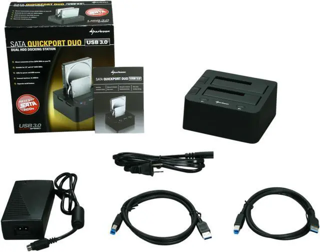 Alt view image 5 of 5 - Sharkoon SATA QuickPort Duo USB3.0 2.5" & 3.5" Black SATA 2 x USB 3.0 Hard Drive Docking