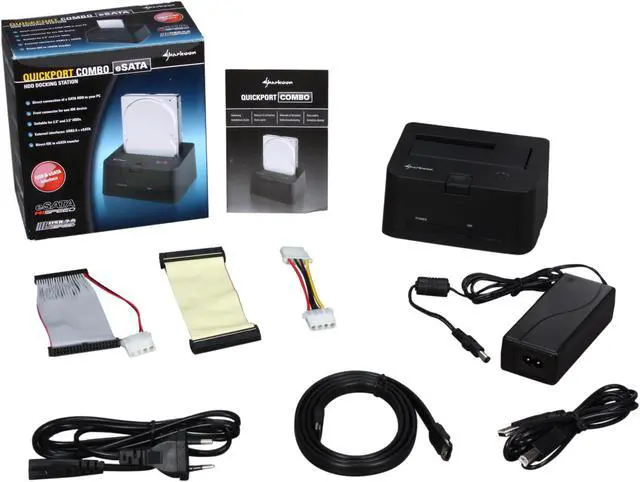 Alt view image 4 of 4 - Sharkoon QuickPort Combo eSATA 2.5" & 3.5" Black SATA USB 2.0 & eSATA Hard Drive Docking