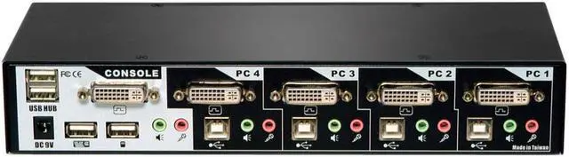 Alt view image 3 of 3 - Avocent 4SVDVI10-001 SwitchView DVI 4-port KVM Switch