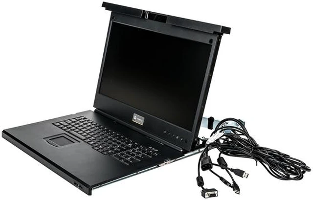 Alt view image 2 of 5 - Vertiv Avocent LRA185KMM-001 Local Rack Access | 1U | LCD | Rackmount Console