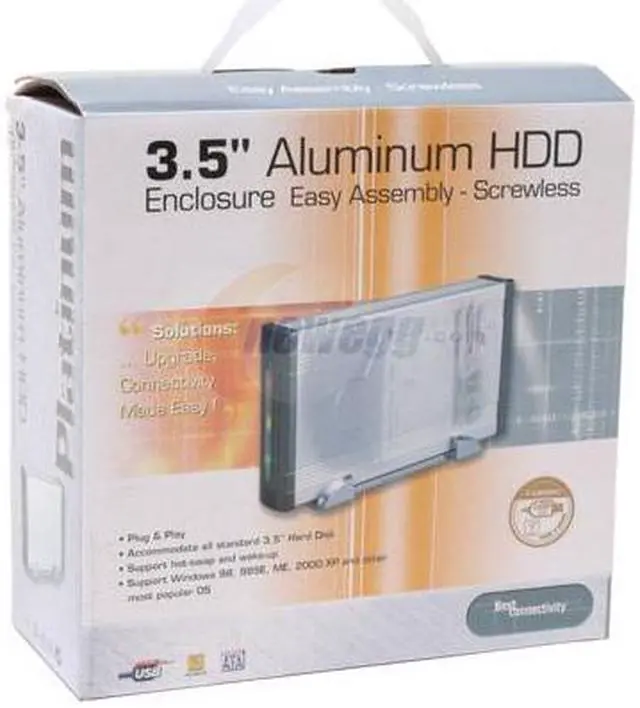 Alt view image 4 of 4 - SYBA SD-U2F-35PT Aluminum 3.5" IDE USB & 1394 External Enclosure
