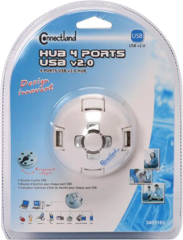 Alt view image 3 of 3 - SYBA CL-U2UFOHUB-4 4 Ports USB 2.0 Hub