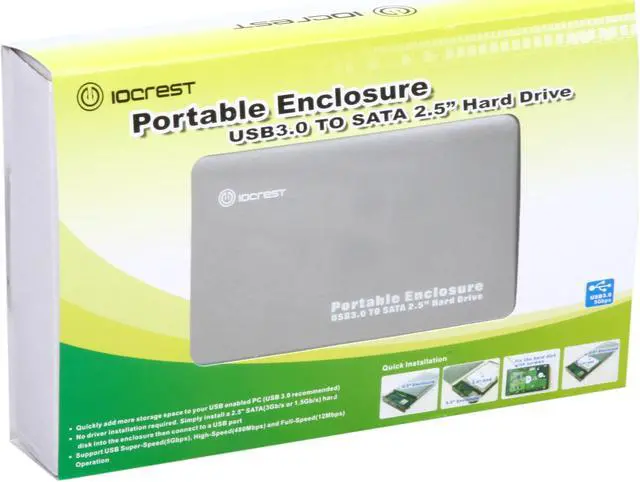 Alt view image 7 of 7 - SYBA SY-ENC25020 Aluminum 2.5" Silver SATA II USB 3.0 External Enclosure