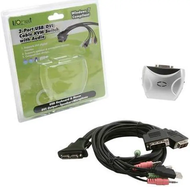 Alt view image 6 of 5 - SYBA SY-KVM20075 2-port KVM Switch (DVI/USB/Audio) Perfect for Windows and Mac Systems