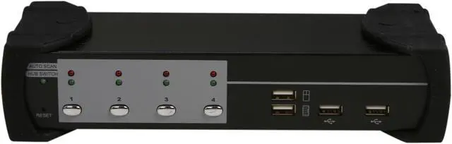 Main image of SYBA SY-KVM20108 4-Port USB DVI KVM Switch with Speaker, Microphone, Printer and Thumb Drive Support