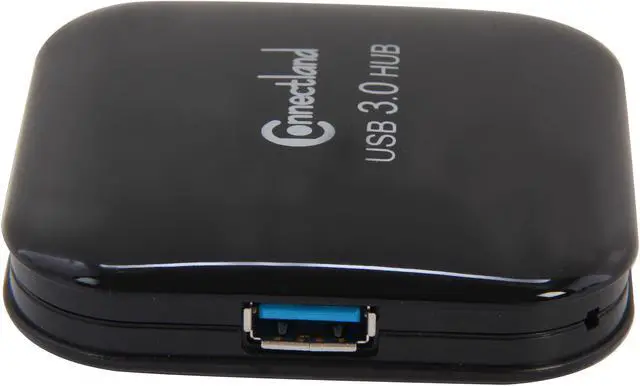 Alt view image 3 of 7 - SYBA Connectland CL-HUB20126 USB 3.0 4-port Pocket Size Hub, 5Gbps Data Rate, Free AC Adapter and Cable - Black