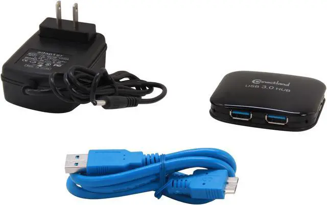 Alt view image 6 of 7 - SYBA Connectland CL-HUB20126 USB 3.0 4-port Pocket Size Hub, 5Gbps Data Rate, Free AC Adapter and Cable - Black