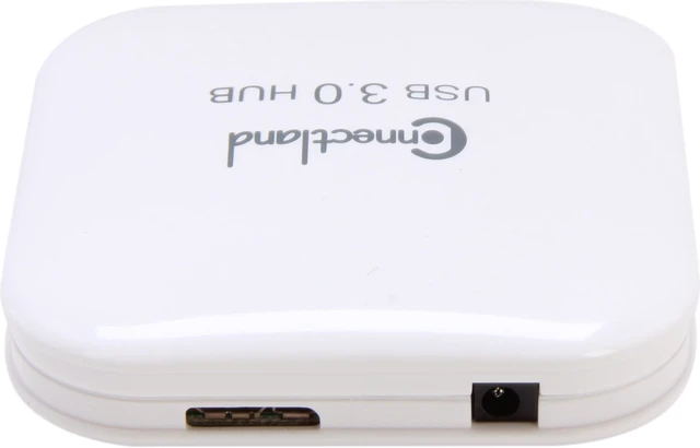 Alt view image 4 of 7 - Connectland CL-HUB20127 USB 3.0 4-port Pocket Size Hub, 5Gbps Data Rate, Free AC Adapter and Cable - White