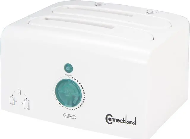 Main image of SYBA CL-ENC50053 Plastic 2.5" & 3.5" White SATA USB 3.0 & eSATA Dual Interface 2-Slot Cloning, Backup Docking Station