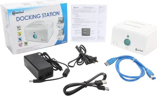 Alt view image 5 of 5 - SYBA CL-ENC50053 Plastic 2.5" & 3.5" White SATA USB 3.0 & eSATA Dual Interface 2-Slot Cloning, Backup Docking Station