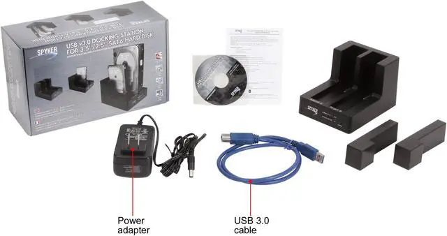 Alt view image 7 of 7 - SYBA USB 3.0 2.5" & 3.5" Dual bay Black SATA III, HDD Docking Station for Easy Clone and Backup, CL-ENC50060