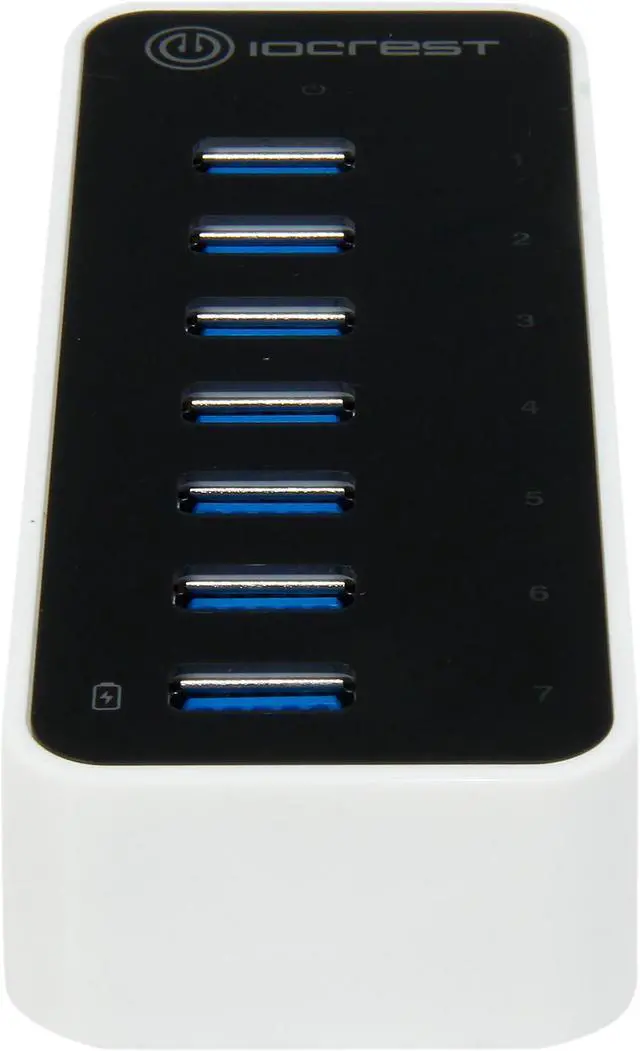 Alt view image 2 of 5 - SYBA SY-HUB20152 Super Speed IO Crest 7-Port USB 3.0 Hub with AC Power Adapter