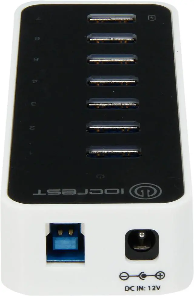 Alt view image 4 of 5 - SYBA SY-HUB20152 Super Speed IO Crest 7-Port USB 3.0 Hub with AC Power Adapter