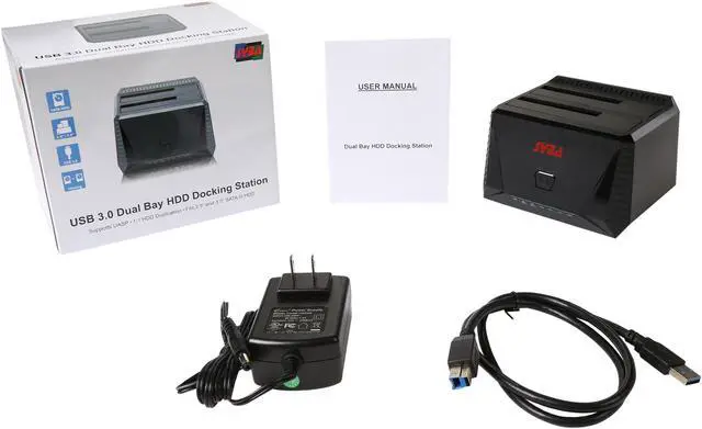 Alt view image 6 of 6 - SYBA USB 3.0 UASP Dual Bay Hard Drive Docking Station with Duplicator Support SY-ENC50071