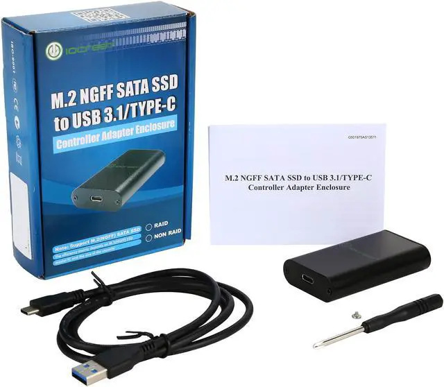 Alt view image 7 of 8 - SYBA SY-ENC25040 Black M.2 NGFF SATA SSD USB 3.1 M.2 NGFF SATA SSD to USB3.1 Enclosure