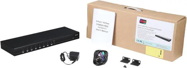 Alt view image 6 of 5 - SYBA SY-KVM50083 8-Port USB PS/2 Combo KVM Switch