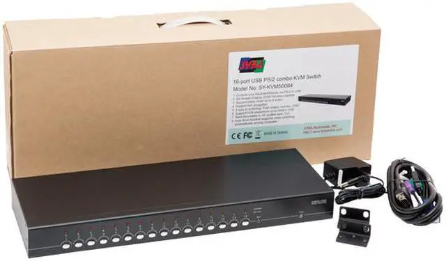 Alt view image 7 of 7 - SYBA SY-KVM50084 16-Port USB PS/2 Combo KVM Switch