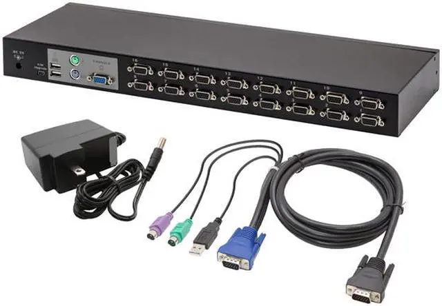 Alt view image 6 of 7 - SYBA SY-KVM50084 16-Port USB PS/2 Combo KVM Switch