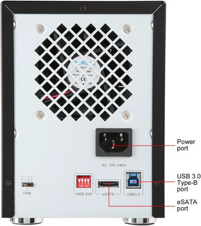 Alt view image 6 of 8 - SYBA SY-ENC50104 4 Bay 3.5" SATA III HDD NON-RAID Enclosure – Supports USB 3.0 & eSATA Interface