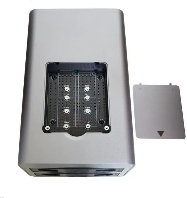 Alt view image 9 of 9 - USB 3.2 (10Gbps) Type-C 2 Bay 2.5 Inch and 3.5 Inch SATA Hard Drive + 2 Bay M.2 NMVe Combo External Hard Drive Enclosure - SY-ENC50127