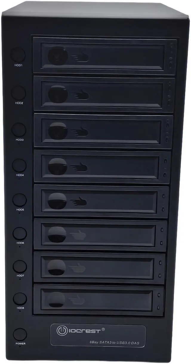 Alt view image 2 of 7 - USB 4.0 (40Gbps) Type-C 8 Bay 2.5 Inch and 3.5 Inch SATA Hard Drive External Hard Drive Enclosure - SY-ENC50129