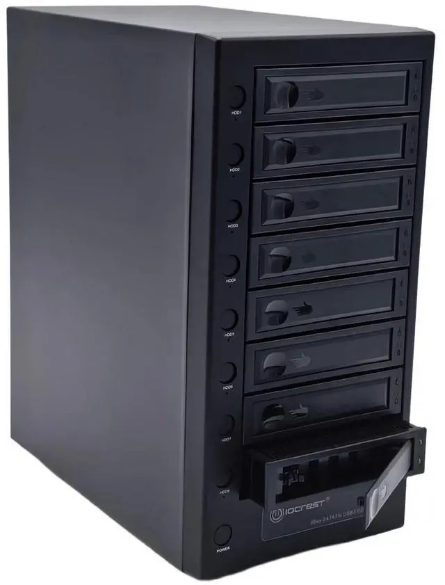 Alt view image 7 of 7 - USB 4.0 (40Gbps) Type-C 8 Bay 2.5 Inch and 3.5 Inch SATA Hard Drive External Hard Drive Enclosure - SY-ENC50129