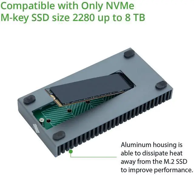 Alt view image 6 of 7 - Portable NVMe USB4.0 (USB-C) SSD Ultra-Fast External SSD Drive Aluminum Enclosure (Enclosure Only)