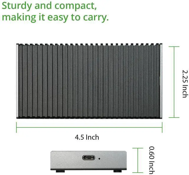 Alt view image 7 of 7 - Portable NVMe USB4.0 (USB-C) SSD Ultra-Fast External SSD Drive Aluminum Enclosure (Enclosure Only)