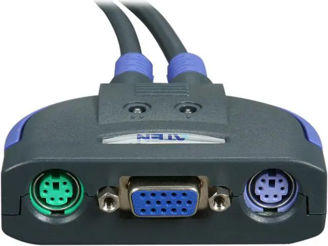 Alt view image 3 of 4 - ATEN CS62 2-port KVM Switch with Built-in Cables