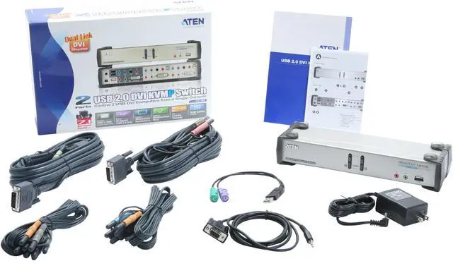 Alt view image 9 of 9 - ATEN CS1782 2-port Dual-Link DVI KVMP with USB 2.0 and 7.1 Audio Support