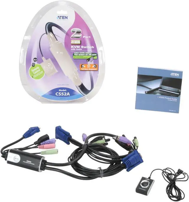 Alt view image 4 of 4 - ATEN CS52A 2-Port Hybrid KVM Switch with Audio