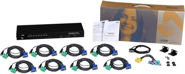 Alt view image 6 of 5 - ATEN CS1308KIT 8-port USB/PS2 KVM Switch w/8 USB Cables