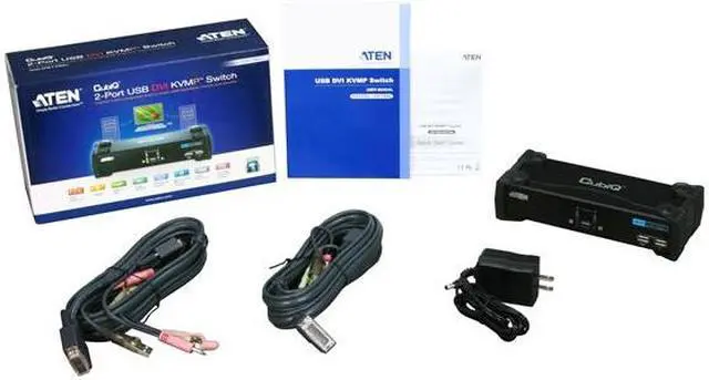 Alt view image 5 of 5 - ATEN CS1762A 2-Port USB2.0 DVI KVMP Switch, Cables Included