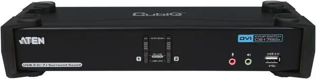 Alt view image 2 of 6 - ATEN CS1782A 2-port DVI Dual Link KVM with USB peripheral and Audio Support