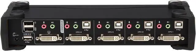Alt view image 5 of 7 - ATEN CS1784A 4 Port Dual-Link DVI KVM with USB 2.0 and 2.1 Audio Support
