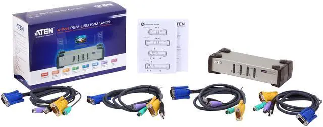 Alt view image 4 of 4 - ATEN CS84U 4-Port PS/2-USB KVM Switch