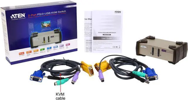 Alt view image 6 of 6 - ATEN CS82U 2-Port PS/2-USB KVM Switch