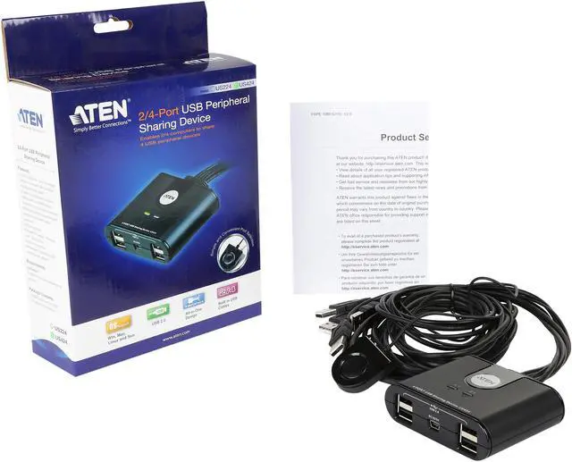 Alt view image 4 of 4 - ATEN US424 4-Port USB Peripheral Sharing Device